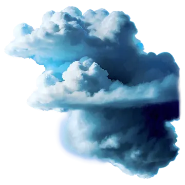 a drawing of clouds on a white background