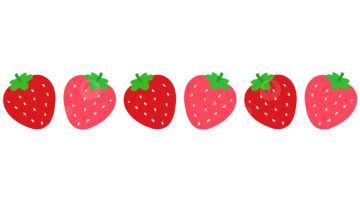 a line of strawberries