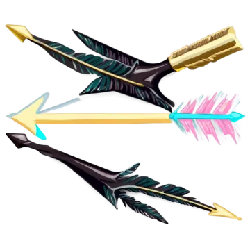 two arrows with different colors and shapes