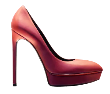 a pair of red high heels on white background
