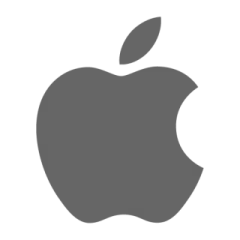 an apple logo on a white background