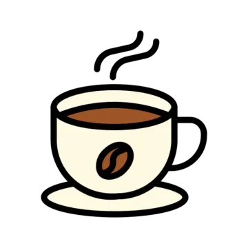 a cup of coffee on a white background