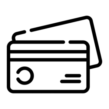 a credit card icon on a white background