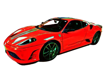 a red sports car on a white background