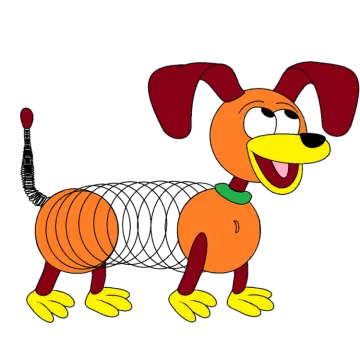 a cartoon dog with a bandage around its neck