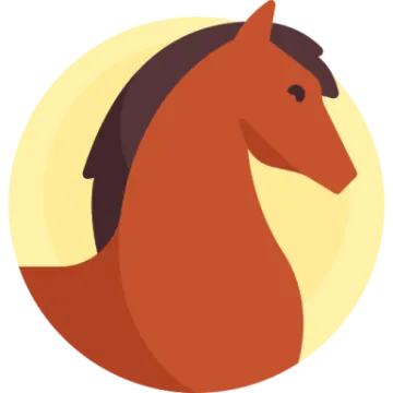 a horse head in the shape of a circle