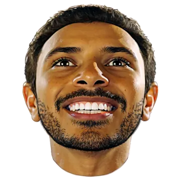 the face of a man with black hair and beard