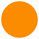 an orange circle on a white background