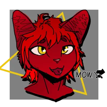 an image of a red cat with yellow eyes