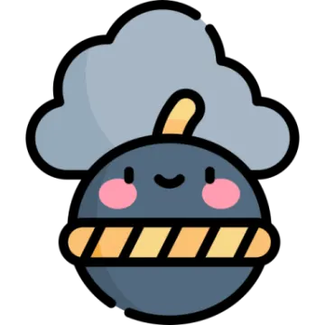 a cartoon character with an ice cream on his head