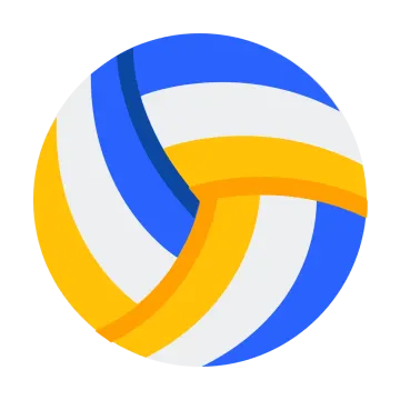 a blue and yellow volleyball ball