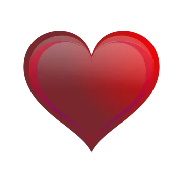 a red heart on a white background