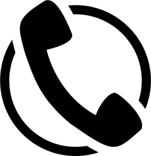 a black and white icon of a phone