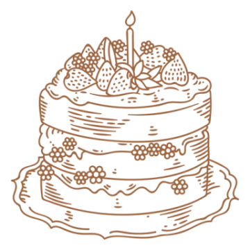 a birthday cake with strawberries on top