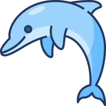 a dolphin with its mouth open