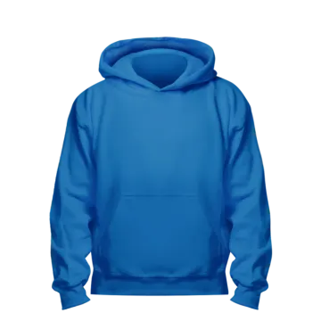 a bright blue hoodie