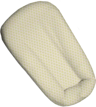 an image of a yellow and white neck pillow