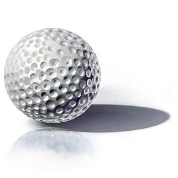 a golf ball on a white surface