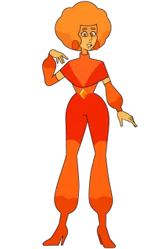 a cartoon character in an orange outfit