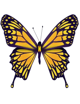a yellow and purple butterfly