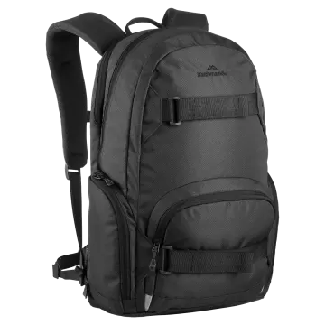 a black backpack on a white background