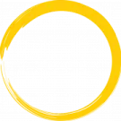 a yellow circle on a white background