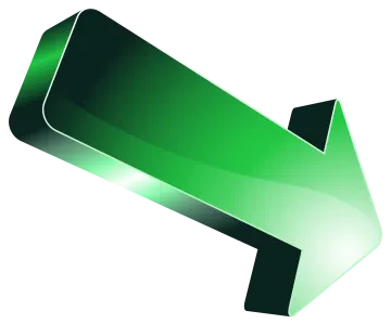 a green arrow on a white background
