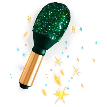 a green and gold sparkle wand