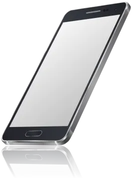 a smartphone with a blank screen on it
