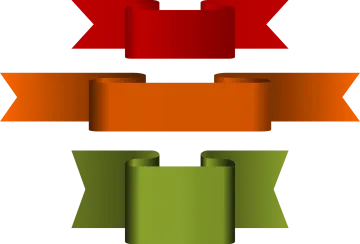 a set of three ribbons