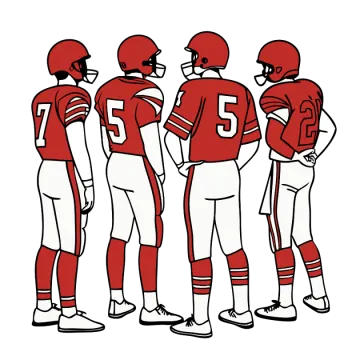 a drawing of a football team