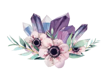 a watercolor painting of flowers and leaves