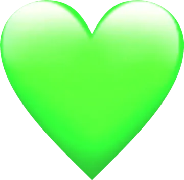 a green heart on a white background