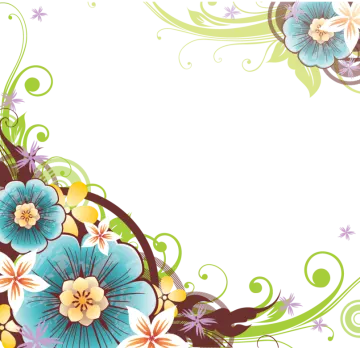 a floral background with blue and green flowers