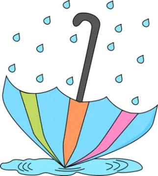 an umbrella in the rain