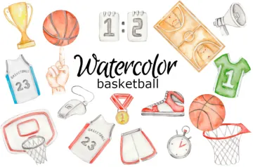 watercolor basketball clip art