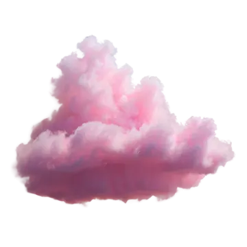 a pink cloud on a white background