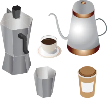 a set of different types of coffee
