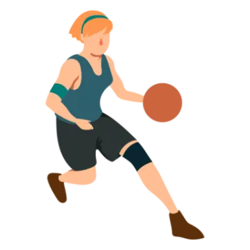 a basketball player with a ball