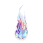 a blue flame on a white background