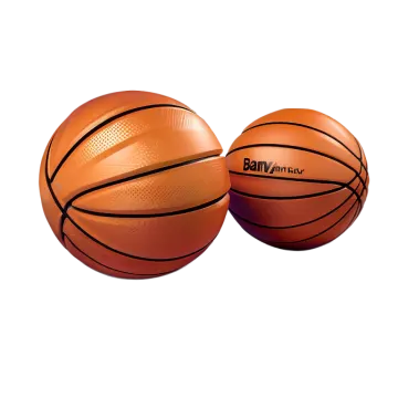two basketball balls on a white background