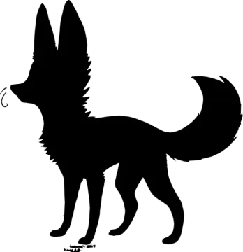 a black and white silhouette of a dog