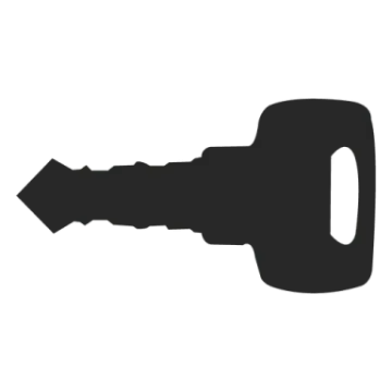 a black key on a white background