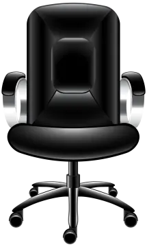 a black office chair on a white background