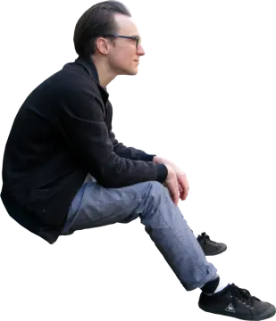 a man sitting on the ground