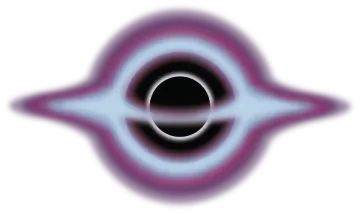 a black hole in the center of a white background