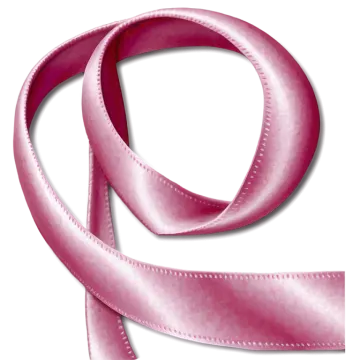 a pink ribbon on a white background