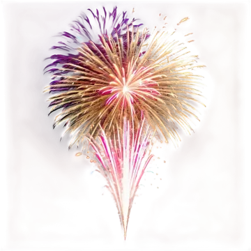 a bunch of purple and gold colored fireworks