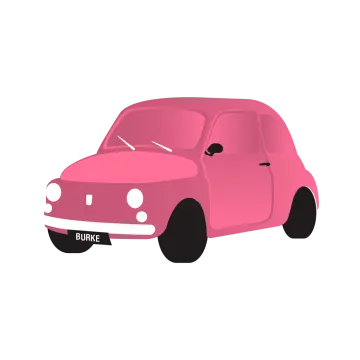 a pink car on a white background