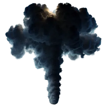 a black cloud of smoke